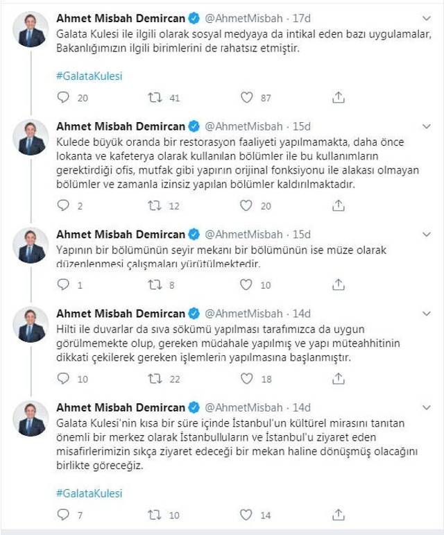 Kültür Bakan Yardımcısı Ahmet Misbah Demircan'dan 'Galata Kulesi' açıklaması - Resim: 0