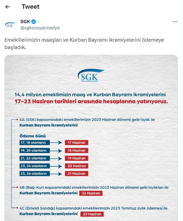 SGK açıkladı: Emekli maaşı ve bayram ikramiyesi ödemeleri başladı! - Resim: 0
