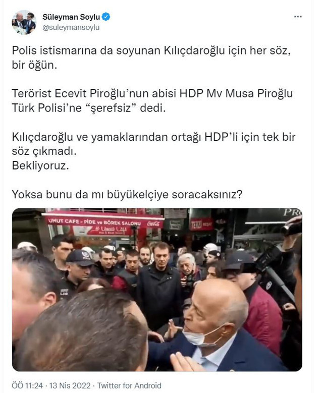 İçişleri Bakanı Soylu'dan CHP lideri Kılıçdaroğlu'na: Yoksa bunu da mı büyükelçiye soracaksınız? - Resim: 0