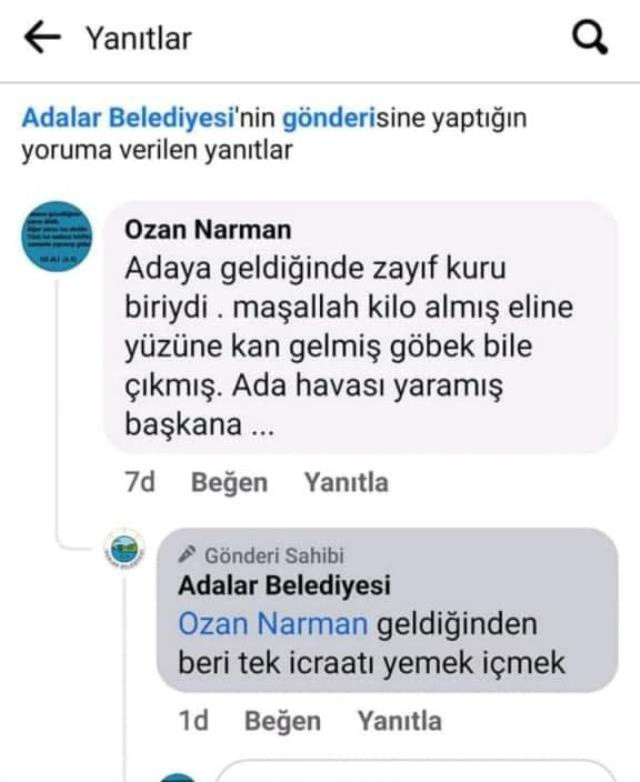 Adalar Belediye Başkanı hakkında belediyenin resmi sayfasından şaşırtan yorum - Resim: 0