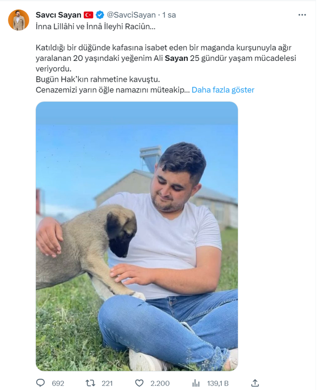 Savcı Sayan’ın yeğeni düğünde başından vuruldu! Maganda kurbanı kurtarılamadı - Resim: 0