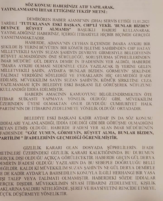 CHP Hatay Milletvekili Suzan Şahin, hakkında basında çıkan haberleri tekzip etti - Resim: 0