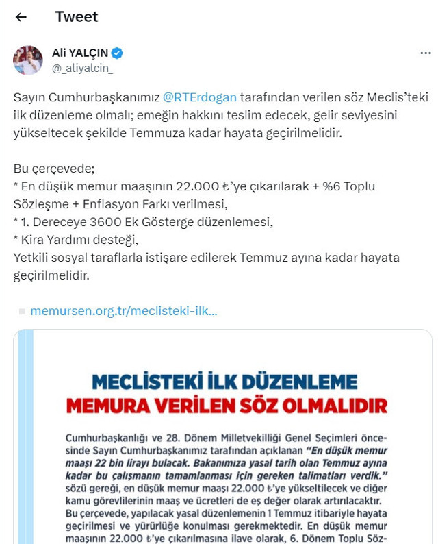 Memur-Sen başkanı Ali Yalçın'dan zam açıklaması! Memur maaşı için rakam verdi... - Resim: 0