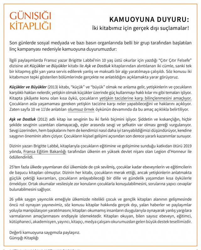 Bakanlıktan çocuk kitabı Çıtır Çıtır Felsefe serisi için flaş karar! Cinsel istismarı anlattığı için tepki çekmişti - Resim: 1