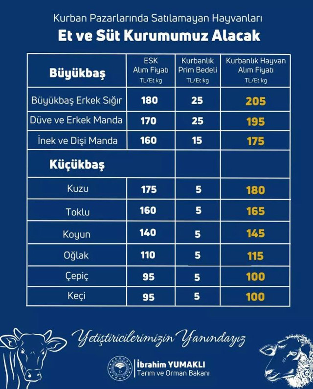 Tarım ve Orman Bakanı İbrahim Yumaklı: Satılmayan kurbanlıkları Et ve Süt Kurumu satın alacak - Resim: 0
