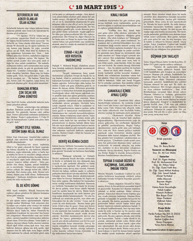 Çanakkale'de 18 Mart'a özel 'Gelibolu Gazetesi' yayımlandı hiç söz edilmemiş anılar - Resim: 2