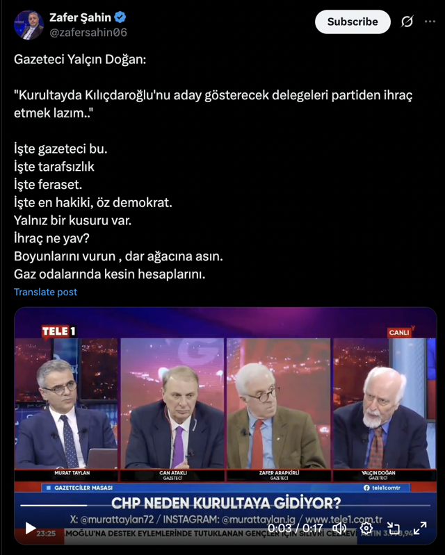Yalçın Doğan'dan CHP kurultayını karıştıracak sözler: Kılıçdaroğlu'nu destekleyecekler partiden atılsın - Resim: 0