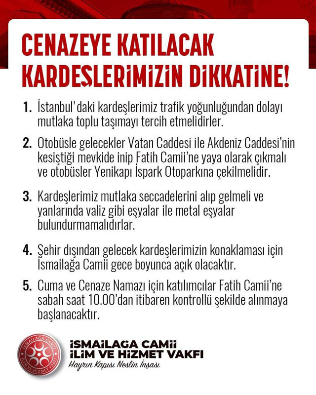 İsmailağa cemaati şeyhi Mahmut Ustaosmanoğlu son yolculuğuna uğurlanıyor! Fatih Camii şimdiden doldu - Resim: 2