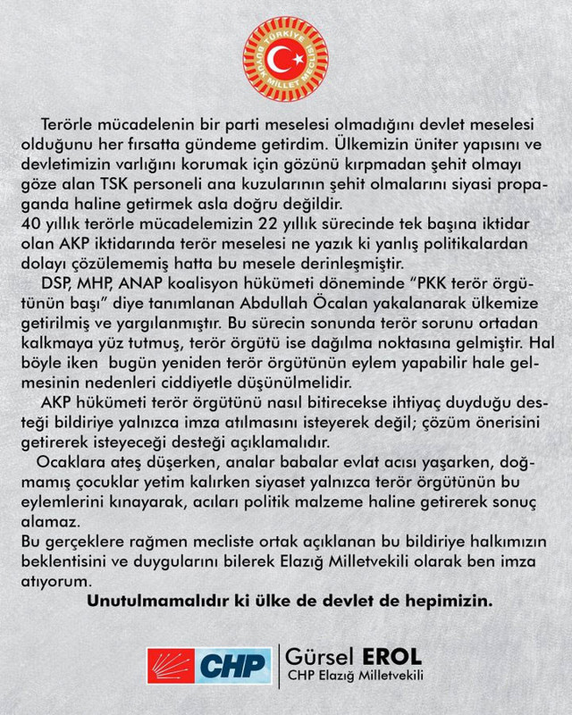 CHP yönetimine bildiri şoku! CHP milletvekili Gürsel Erol 'imza atıyorum' dedi - Resim: 1