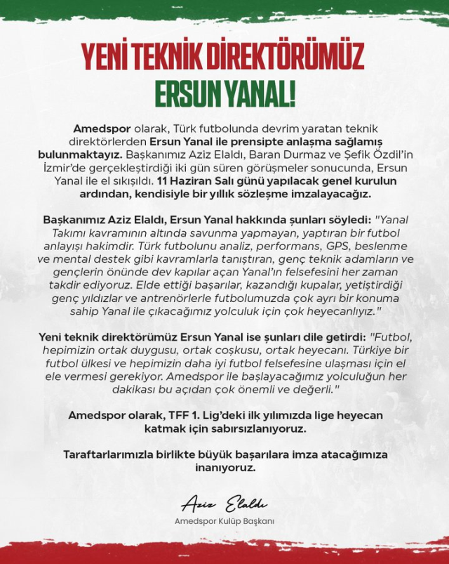 Ersun Yanal'ın yeni takımı belli oldu! Resmi açıklama geldi - Resim: 0