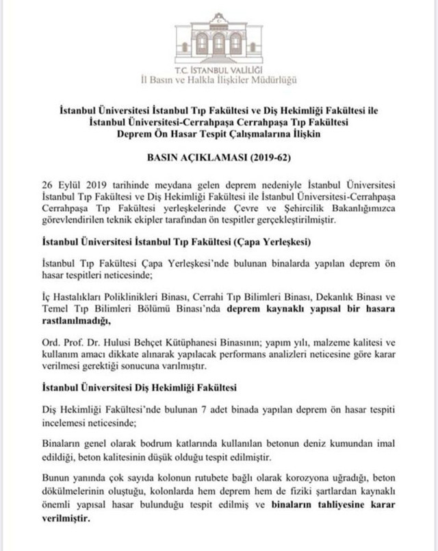 İstanbul Valisi açıkladı! Çapa Diş Hekimliği binası boşaltılıyor öğrenciler eylem yapmıştı - Resim: 0