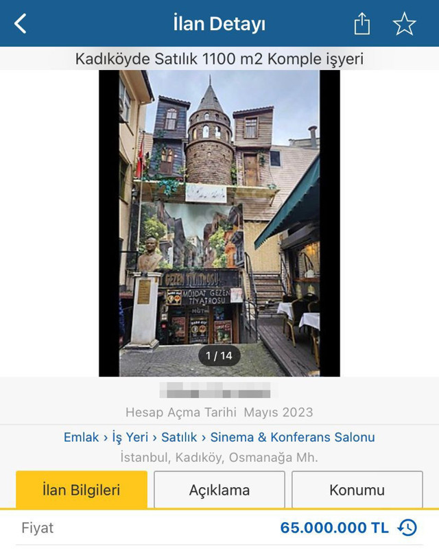 Müjdat Gezen 'ekonomik kriz' gerekçesiyle Kadıköy'deki tiyatro binasını satılığa çıkardı - Resim: 0