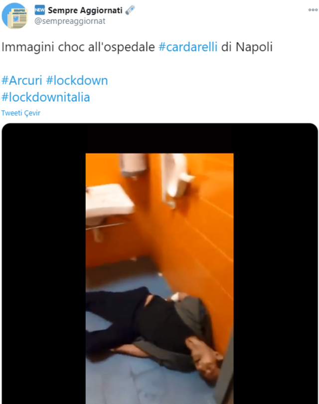 İtalya'da koronavirüs hastaları tuvaletlerde ölüyor - Resim: 0