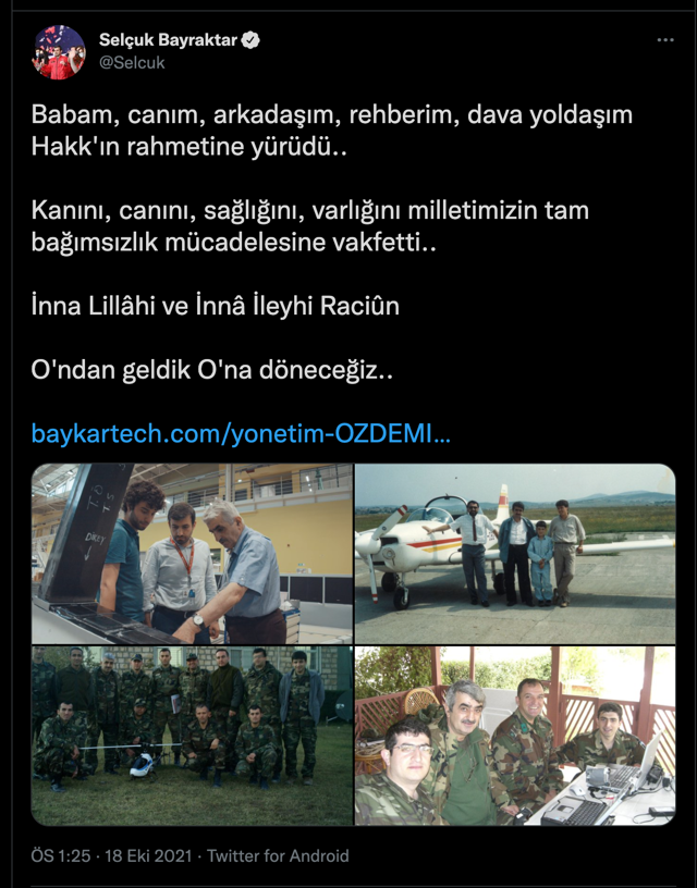 Selçuk Bayraktar ve Haluk Bayraktar'ın babası Özdemir Bayraktar vefat etti - Resim: 0