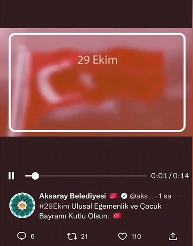 Aksaray Belediyesi'nden skandal Cumhuriyet Bayramı kutlaması! Bir türlü düzeltemediler - Resim: 0