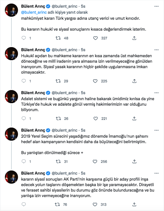 Ekrem İmamoğlu kararına Abdullah Gül, Bülent Arınç ve Hüseyin Çelik'ten tepki! Türkiye'ye haksızlık... - Resim: 2