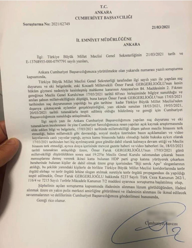 HDP'li Ömer Faruk Gergerlioğlu Meclis'te gözaltına alındı! Cezaevine gönderilecek - Resim: 1