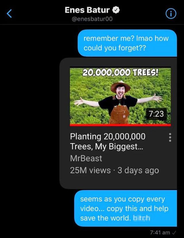 Enes Batur videoları Mr. Beast'ten kopyaladı! Şikayet edip bakın nasıl meydan okudu - Resim: 3