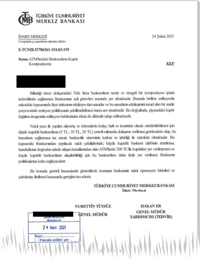 Merkez Bankası'ndan bankalara: ATM'lerde 200 TL yerine küçük kupürlü banknotlara yer verin - Resim: 0