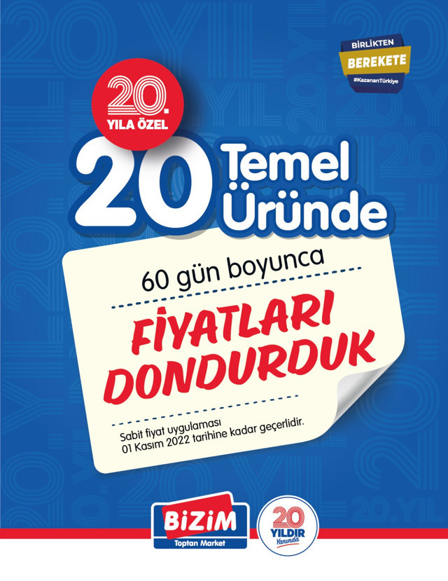 Bizim Toptan, 20 Temel Ürünün Fiyatını Sabitliyor - Resim: 0