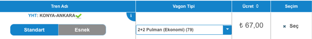 4 ayda 3. kez zam geldi! Hızlı tren İstanbul Ankara Eskişehir Konya bilet fiyatı bakın ne kadar oldu - Resim: 1