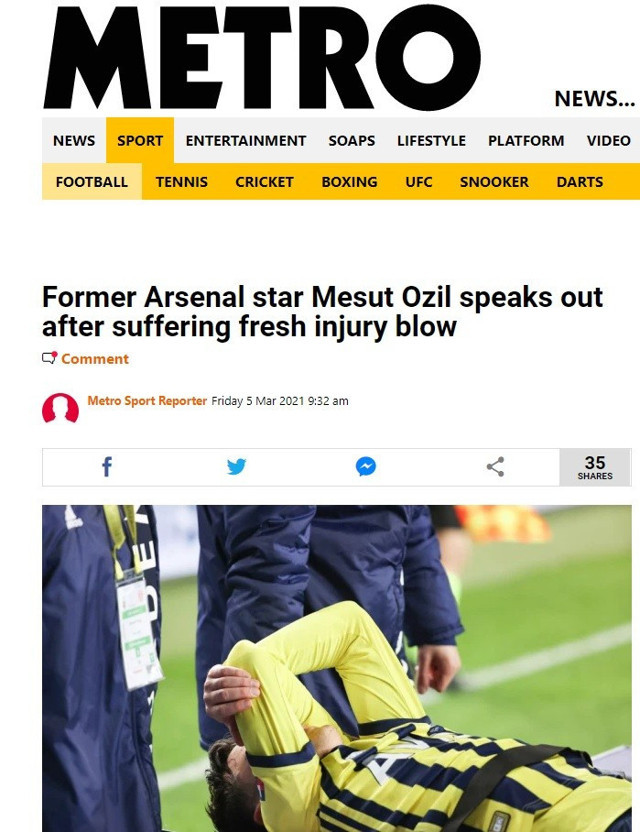 Dünya basını Mesut Özil'in sakatlığını manşete taşıdı - Resim: 2