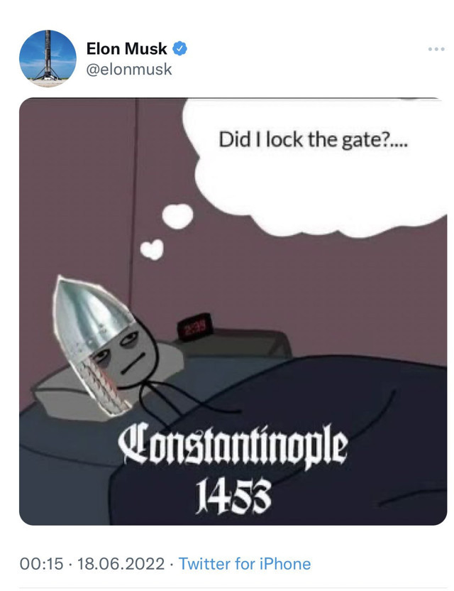 Elon Musk'ın Constantinople 1453 paylaşımı gündem oldu komplo teorileri havada uçuştu! - Resim: 0