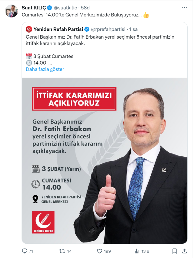 Fatih Erbakan yarın AK Parti kararını açıklıyor! İstanbul'da 'dengeleri değiştirecek çok sürpriz  isim' hazır... - Resim: 0