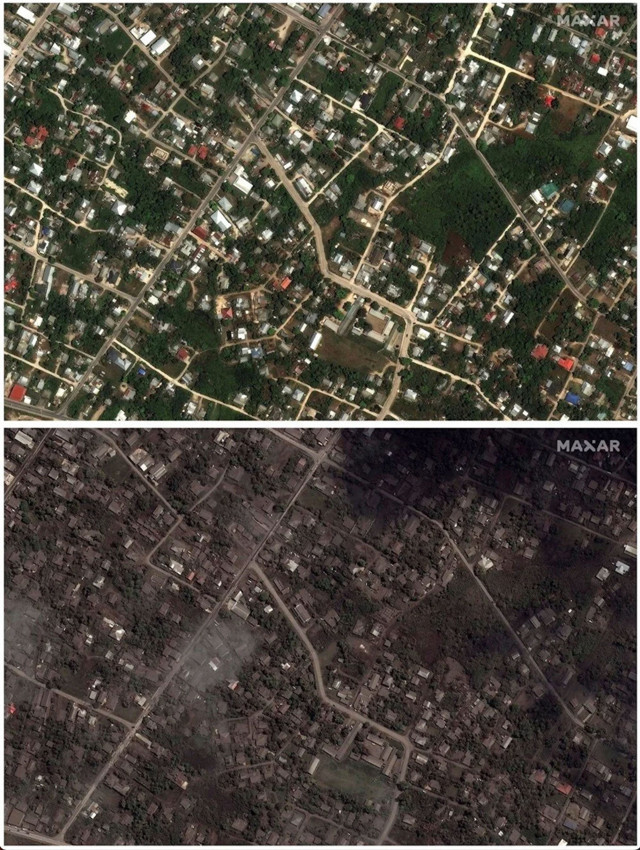 Tonga'da yanardağ patladı adada bazı bölgeler haritadan silindi! İşte o fotoğraflar - Resim: 0