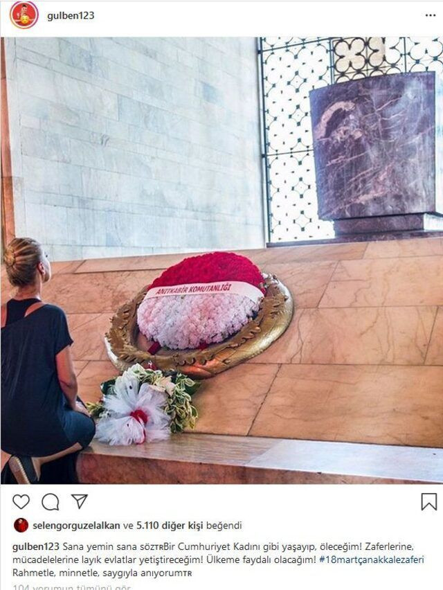 Çanakkale Zaferi'nin 105. yıldönümü için paylaştılar! Gülben Ergen Atatürk'e söz verdi - Resim: 1