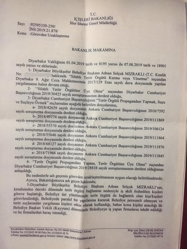 Diyarbakır Valiliği seçimden bir gün sonra kayyum istemiş - Resim: 0