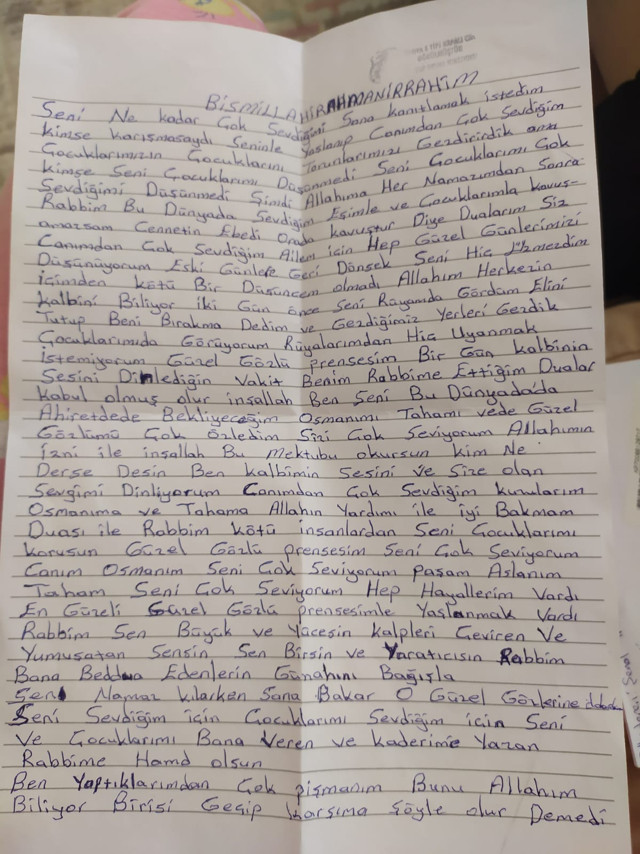 Konya'da karısının ailesini katleden adamın mektubu: Seni çok sevdiğimi kanıtlamak istedim - Resim: 1