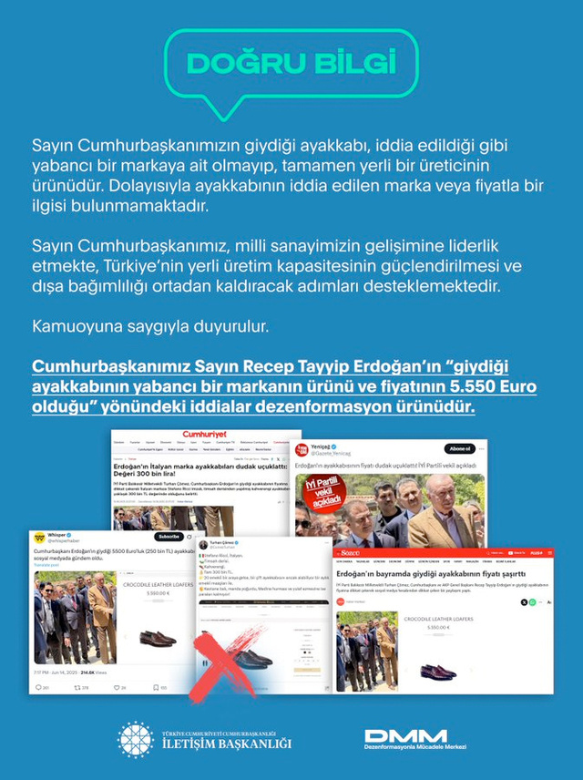 Erdoğan'ın ayakkabısı 5550 euro iddiasıyla ilgili DMM'den açıklama - Resim: 0