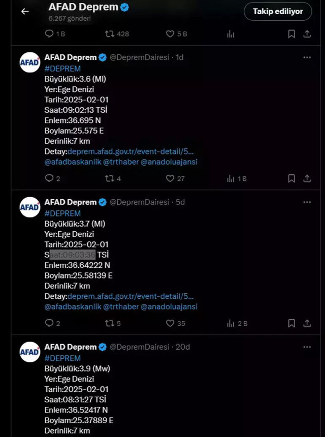 Ege Denizi'nde peş peşe depremler! AFAD'dan açıklama geldi - Resim: 0