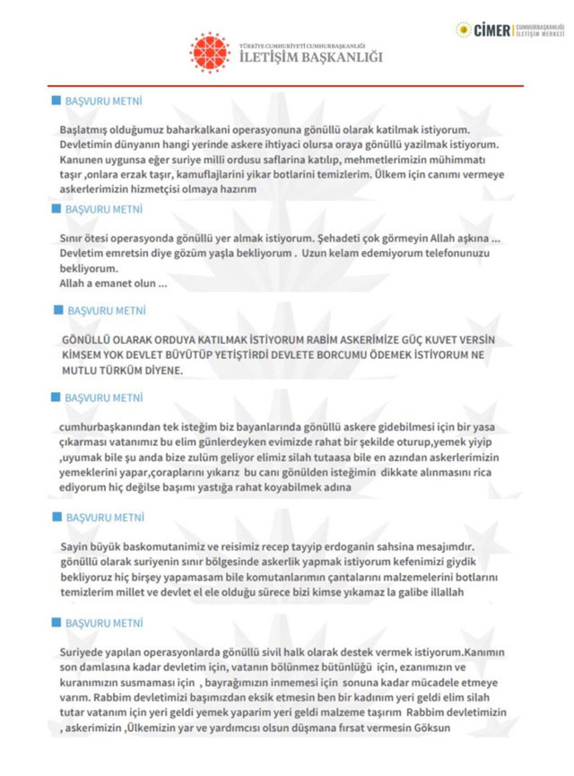 İletişim Başkanı Altun paylaştı işte CİMER'e yapılan gönüllü askerlik başvuruları - Resim: 1