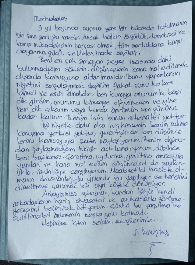 Selahattin Demirtaş Bülent Arınç'la görüştüğüne bin pişman oldu olay mektup - Resim: 0