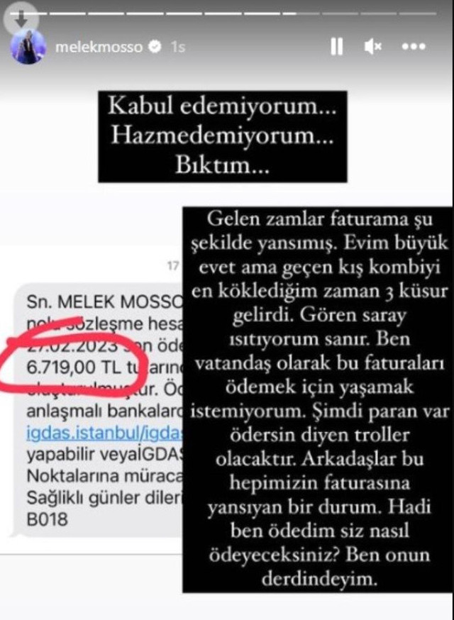 Melek Mosso'yu isyan ettiren doğalgaz faturası: "Gören saray ısıtıyorum sanır" - Resim: 0