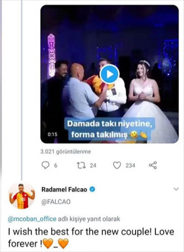 Galatasaray forması giyen damada Falcao'dan mesaj - Resim: 0