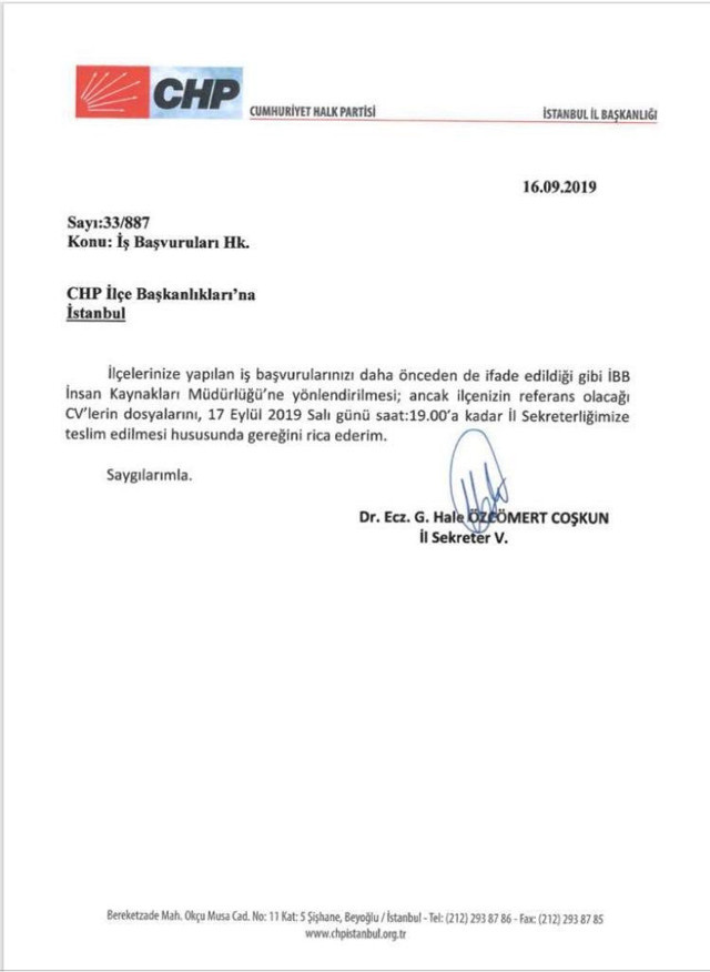 İstanbul Büyükşehir'de işe alımlar! CHP'ye CV bırakma olayıyla ilgili açıklama - Resim: 0