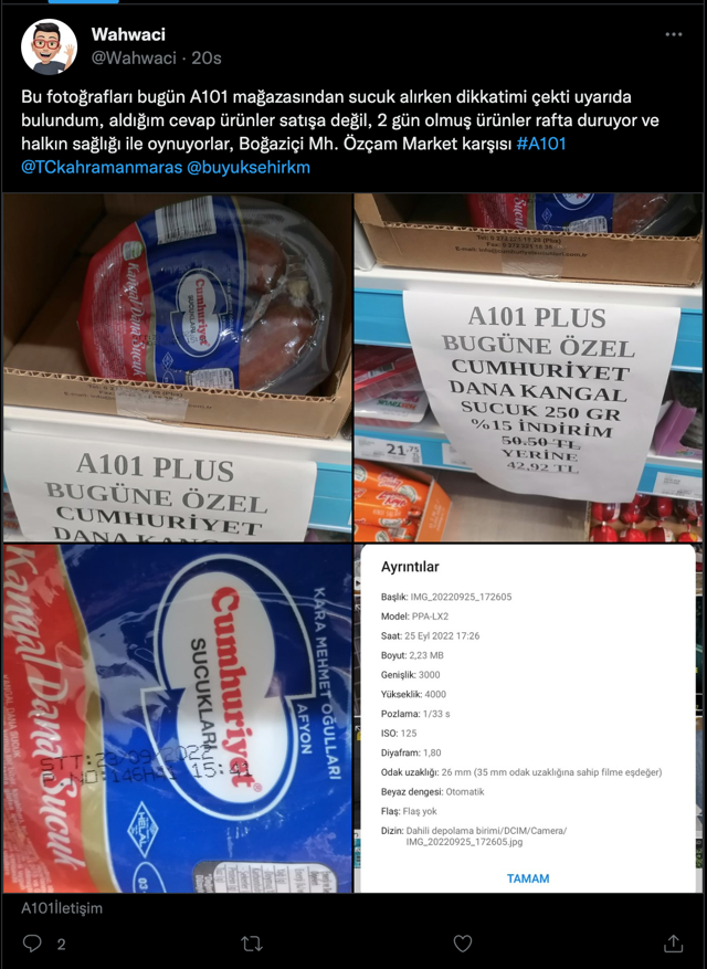 Yine A101 market yine skandal! Kullanma tarihi geçmiş sucuklar indirimde - Resim: 0