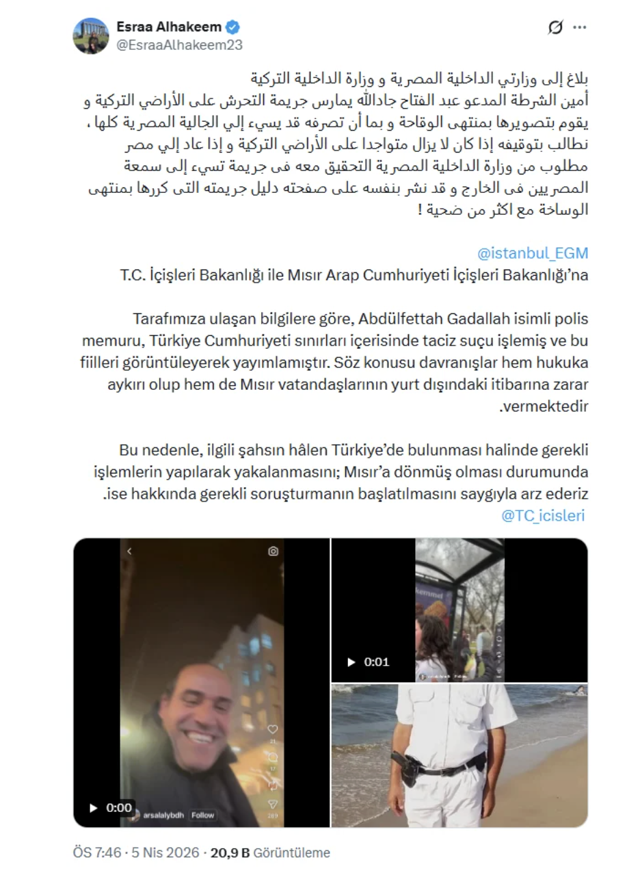 İstanbul'da Mısırlı polis skandalı! Taciz görüntülerini sosyal medyada paylaştı - Resim: 2