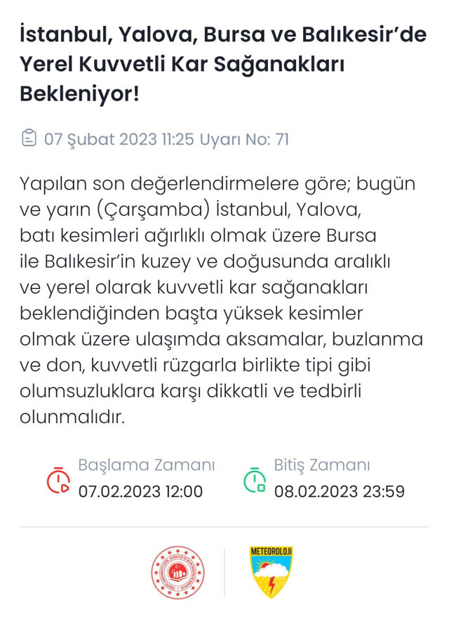 İstanbul'a kuvvetli kar sağanağı geliyor! Meteoroloji 'sarı alarm' verip uyardı - Resim: 1