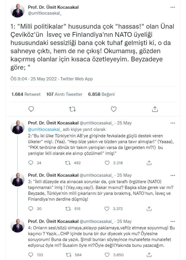 CHP'li Ünal Çeviköz'ün Finlandiya medyasına yaptığı açıklamalara Ümit Kocasakal'dan sert tepki - Resim: 0