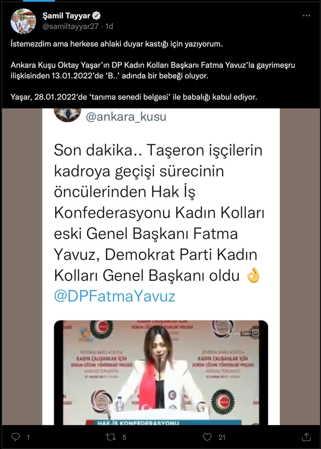 Şamil Tayyar'dan bomba iddia! DP Kadın Kolları Başkanı'nın 'Ankara Kuşu'ndan gayrimeşru bebeği var - Resim: 4