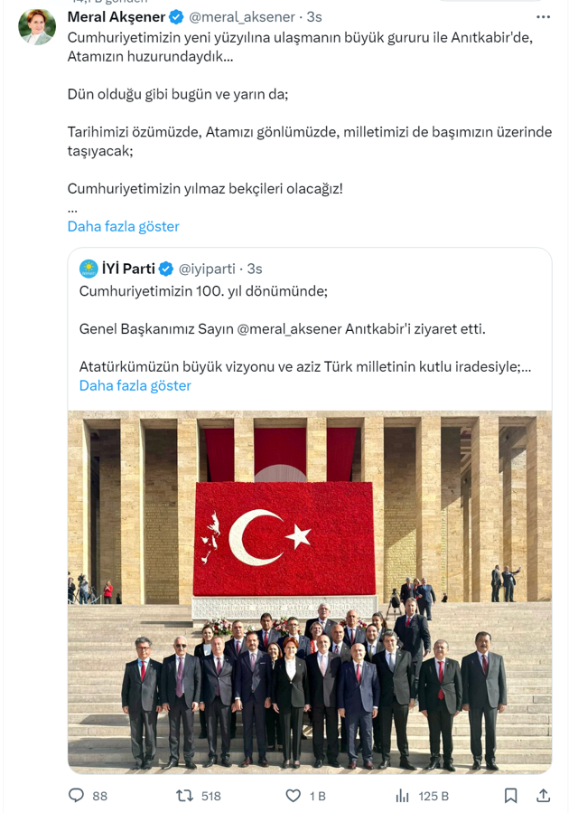 Meral Akşener, partililerle Anıtkabir'i ziyaret etti! Cumhuriyetimizin yılmaz bekçileri olacağız - Resim: 0