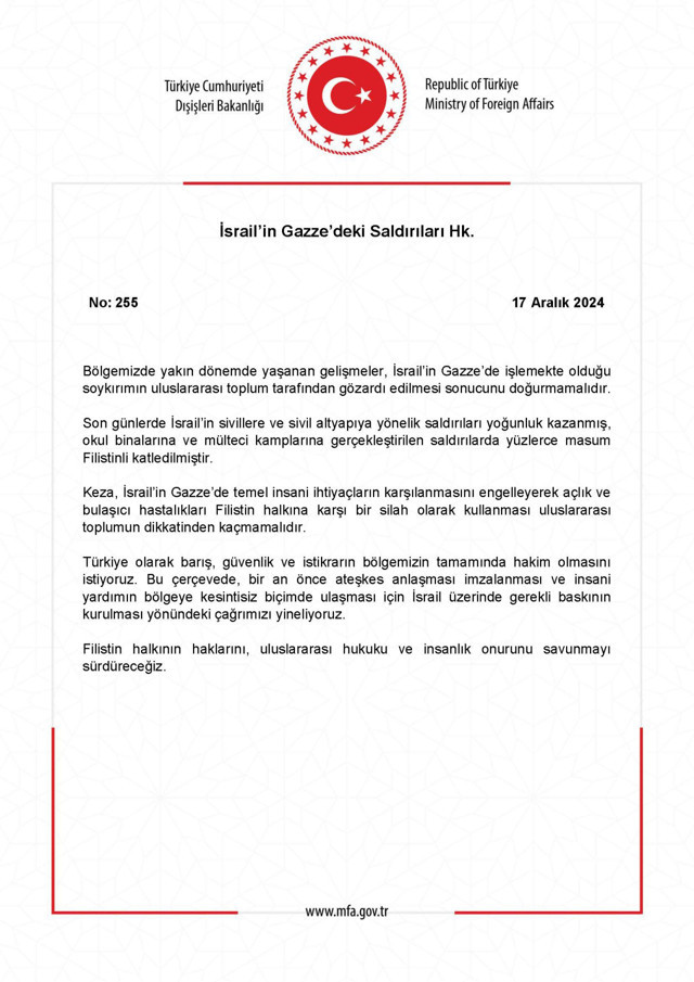 Türkiye'den dünyaya Gazze mesajı: "İsrail, açlık ve bulaşıcı hastalıkları silah olarak kullanıyor" - Resim: 0