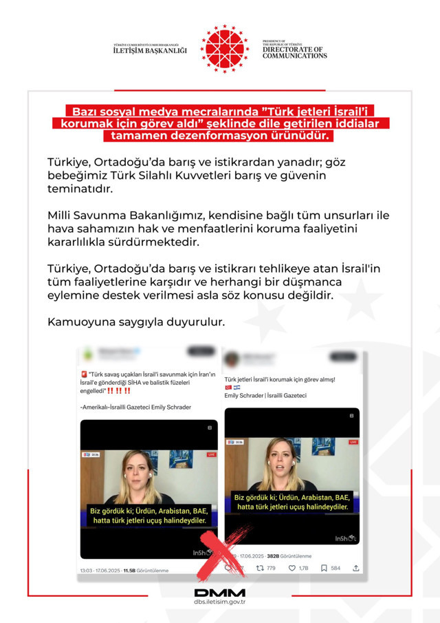 "Türk jetleri İsrail'i korumak için görev aldı" iddiası! DMM'den açıklama geldi - Resim: 0