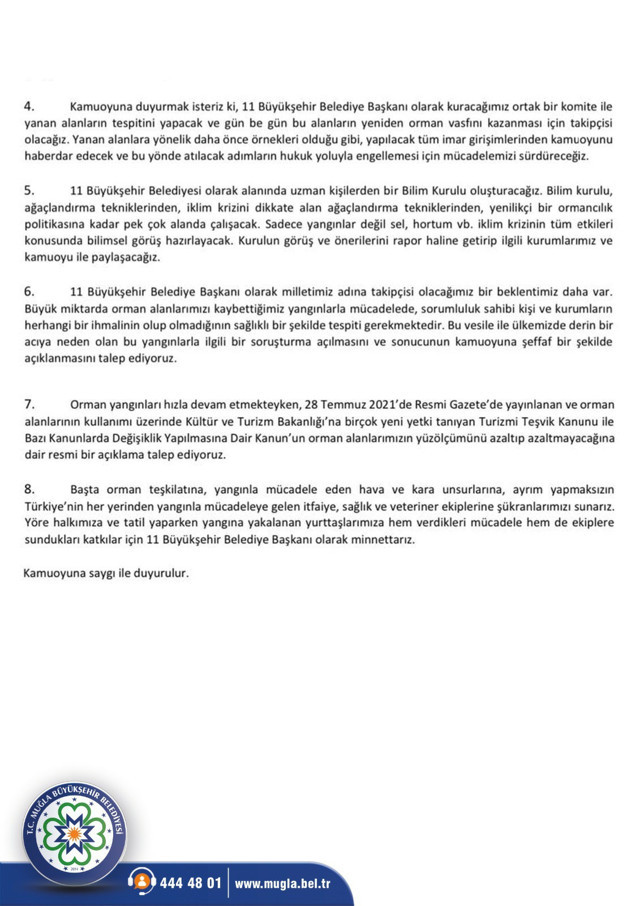 CHP'li büyükşehir belediye başkanlarından yangın bildirisi - Resim: 1