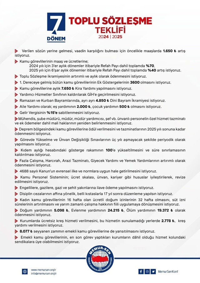 Memur-Sen memur ve emekli maaş artışı için taleplerini sıraladı! Yüzde 110 artış ve emekliye 8 bin TL... - Resim: 0