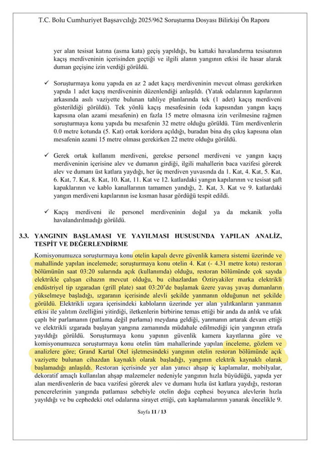 Özgür Özel otel yangını faciasıyla ilgili bilirkişi heyetinin ön raporunu paylaştı - Resim: 2